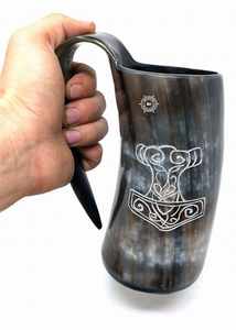 Taza para Beber de Cuerno de Búfalo, Artesanía India, Impermeable, Alta Calidad, Certificación CIQ, Nuevo Diseño, Forma Natural, Estilo Vikingo Original - Product Image 2