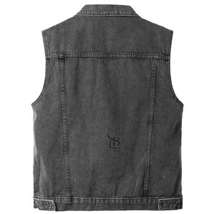 Gilet en jean décontracté d'hiver pour homme, style tendance, vente chaude, 100% coton, couleurs unies, coupe ajustée, gilet en jean chauffant - Product Image 5
