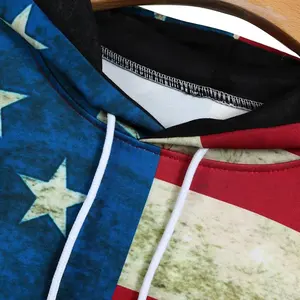 Sudadera con capucha con logotipo personalizado para mujer, prenda deportiva con estampado de bandera, a la moda, OEM - Product Image 4