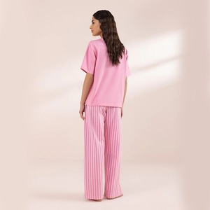 Ropa de dormir de mujer personalizada de alta calidad, conjunto de pijama de algodón 100%, conjuntos de ropa de dormir de 2 piezas, trajes de noche, ropa de salón, ropa de dormir para mujer - Product Image 4