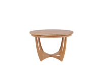 Table basse ronde en bois de teck massif fabriquée à la main Design minimaliste Boho rustique moderne pour les espaces de vie