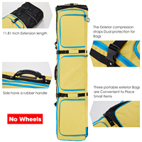 Sac de snowboard rembourré durable de qualité supérieure résistant à l'eau avec sangles de compression pour sac de ski de transport aérien de neige