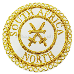 INSIGNIA DE VESTIDO PROVINCIAL DE ARTESANÍA MASÓNICA PARA SECRETARIA-INSIGNIA DE LINEAS DE ORO BORDADO A MANO-INSIGNIA DE DELANTAL MASÓNICO - Product Image 6
