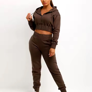 ชุดวอร์มผู้หญิงผ้าคอตตอน/โพลีเอสเตอร์ชุดวอร์มป้องกันแบคทีเรียสีตามสั่งสำหรับผู้หญิงน้ำหนักเบา - Product Image 5