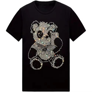 Venta caliente a granel Rhinestone camisetas para hombres logotipo personalizado - Product Image 4