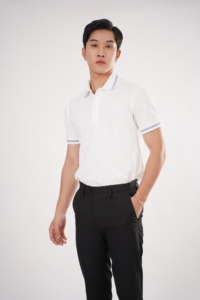 Polo de ajuste cómodo para hombre, Camiseta de piqué de poliéster antibacteriano para hombre, Polo, ropa de hombre multicolor en Vietnam - Product Image 4