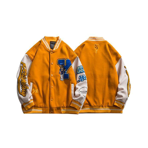 แจ็คเก็ตเบสบอลบอมเบอร์ผู้ชายปี 2026 ผ้าฝ้ายปักลายเชนิลล์ แจ็คเก็ตวาร์ซิตี้สำหรับฤดูหนาว - Product Image 3