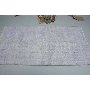 Modern White Vintage Turkish Rug 3.6 X 6.9 ft Wool Patchwork Pattern for Living Room Decor Rectangle Hallway Latex Room Rug - Product Image 3