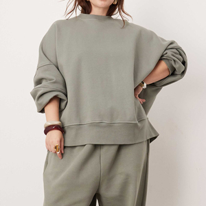 ชุดสเวตเตอร์คอตตอนผสมสำหรับผู้หญิงพร้อมสเวตเชิ้ตและกางเกงจ็อกเกอร์แบบสวมหัวสำหรับการเดินทางเลานจ์สบายๆและแฟชั่นลำลอง - Product Image 2