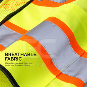 Chaleco de Seguridad de Talla Grande al por Mayor, Chaleco de Seguridad de Nuevo Estilo para Uso en Exteriores, Cuello en V, MOQ Bajo - Product Image 5
