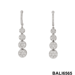 Luxury 2.5ctw Pave Set Diamond Cluster <b>Drop</b> <b>Earrings</b> in 14K Yellow <b>Gold</b> Anniversary Gift for Women - Product Image 3