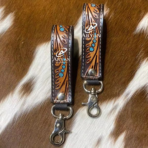 Llavero de cuero pintado a mano llavero de cuero occidental llavero personalizado al por mayor vaquera llavero - Product Image 4