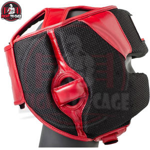 Protège-tête de boxe en cuir PU fait main de haute qualité, couleur contrastée noir et jaune, logo personnalisé, protège-bouche confortable à grande ouverture - Product Image 3