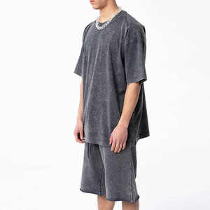 เสื้อยืดซัก2ชิ้นสำหรับผู้ชายไซส์พิเศษชุดฤดูร้อนซักด้วยน้ำกรดไซส์ใหญ่พิเศษชุดสตรีทแวร์แบบสั่งทำ - Product Image 4