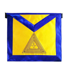 ผ้ากันเปื้อนลายเมสันปักลายด้วยมือจาก Masonic Regalia สีฟ้าประดับด้วยรูปสี่เหลี่ยมจัตุรัสและเข็มทิศ g - Product Image 2
