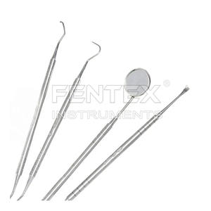 Kit de higiene dental de acero inoxidable de 4 piezas Juego de cuidado bucal manual con instrumentos y herramientas quirúrgicas dentales esenciales - Product Image 2