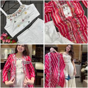 Ropa de Moda Fusion para Adultos, Salwar Kameez de Seda de Secado Rápido para Todas las Temporadas, para Bodas Indias y Pakistaníes y Fiestas de Bollywood - Product Image 6