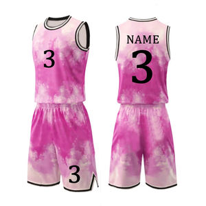 COSH-Uniforme de basket-ball entièrement personnalisé par sublimation, vêtement de sport pour jeunes, impression en sergé, col rond, ceinture élastique - Product Image 1