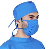 Robe de chirurgien d'hôpital médical unisexe à manches longues de haute qualité avec ensemble de masques faciaux et de casquettes de gommage costumes uniformes médicaux