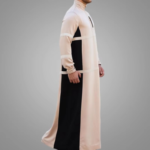 Nuevo diseño de ropa para hombre, nuevo estilo, Thobe, musulmán, ropa islámica de talla grande, Thobes, hecho a medida, cálido, manga larga, a rayas, Thawb - Product Image 4