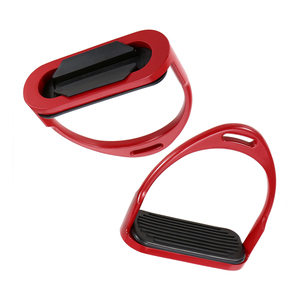 Estribos ecuestres de cuero rojo personalizados al por mayor, servicio personalizable OEM de suela negra de estilo occidental más vendido para caballos - Product Image 4