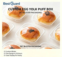 Op maat gemaakte PET blister clamshell voedselbak met deksel voor eieren en fruit