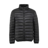 Doudoune Homme Ultra Légère, Veste d'Hiver Coupe-Vent Chaude à Col Montant, Parka Matelassée Légère