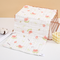 100% bio mousseline coton serviettes nouveau-né dessin animé bébé bavoirs 6 couches coton gaze absorbant Burp tissu 25x50cm