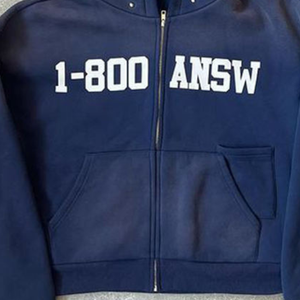เสื้อฮู้ด320gsm ฟอกสีกรดสำหรับผู้ชายและผู้หญิงเสื้อผ้าแนวสตรีทแวร์เปิดไหล่มีฮู้ดผ้าเย็บปักและติดพลอยเทียมมีซิปรูดสำหรับผู้ชาย - Product Image 3