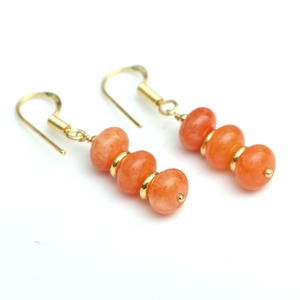 Carnelian ห้อยต่างหูทำด้วยมือออกแบบชุบทองด้วยลูกปัด spacer เครื่องประดับอัญมณีสีส้มสง่างามสำหรับผู้หญิง - Product Image 5