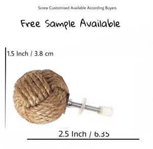 Boutons de porte d'armoire de tiroir en laiton tissé à la main en corde de jute de conception moderne pour la cuisine, la chambre, l'armoire et la commode - Product Image 3