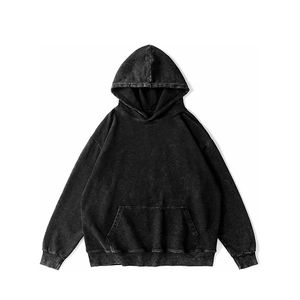 Vente en gros 100% coton goutte épaule délavé à l'acide pull à capuche vintage broderie personnalisée poids lourd 400gsm sweat - Product Image 1