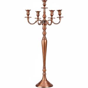 Modern Luxury Metal 5 Arms <b>Candelabra</b> Copper Antique Finished Floor <b>Candelabra</b> For Wedding Event Party Decorations - Product Image 5