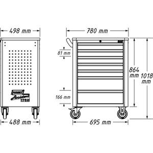 Hazet Assistant 7-Drawer <b>Tool</b> <b>Trolley</b> Quality 187-Piece Assortment <b>Tool</b> Cabinets - Product Image 1