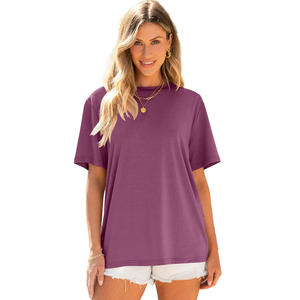 Camiseta de Algodón para Mujer, Informal, Ligera, Transpirable, Suave, Moderna, Ropa Urbana, Proveedor Mayorista - Product Image 3