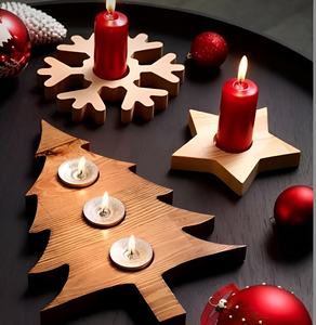 Top Quality Unique Wooden Christmas Tea Lights For Home Hotel Restaurant Lighting <b>Scented</b> <b>Candle</b> Jar For Table Decor - Product Image 6