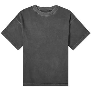 Camiseta de gran tamaño con lavado ácido de 100% algodón personalizada para hombre de talla grande de secado rápido transpirable cuello redondo Anime Logo estampado Fitness ocasión - Product Image 3