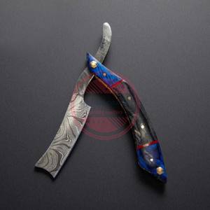 Damascus Blade Barber Salon Shaving Razors Damascus Steel <b>Straight</b> Razor - Product Image 3