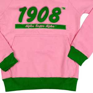 Sudadera con Capucha AKA Pink 1908 Unisex, Bordado con Letras Griegas, Felpa Suave, Estilo Casual Urbano, Ajuste Premium - Product Image 6