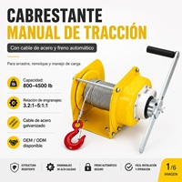 Treuil manuel autobloquant 1200 1800 2600lbs avec câble en acier pour remorques et levage industriel OEM ODM Vente en gros