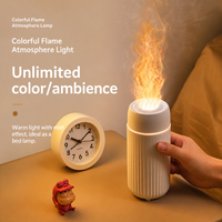 Diffuseur d'huiles essentielles miniature 100 ml avec effet flamme, 7 lumières colorées, 2 modes, humidificateur aromatique