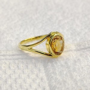 High Quality Yellow Citrine <b>Quartz</b> Gemstone <b>Ring</b> Brass Gold Plated for Parties and Engagement Fashion Jewelry Wholesale - Product Image 4