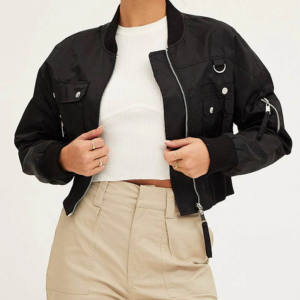 Veste bomber pour femmes grande taille de haute qualité, vêtements d'hiver pour femmes, coton imprimé, manches côtelées, fermeture éclair, coupe-vent, veste en jean - Product Image 1