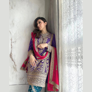 เปิดตัวชุดปาร์ตี้ดีไซเนอร์ใหม่ดูแฟนซีท็อปดูปัตตาและกางเกงเย็บเต็มขายส่งโดยรอยัลส่งออก - Product Image 1