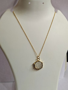 925 collier pendentif en argent Sterling blanc arc-en-ciel pierre de lune 13mm lunette lisse réglage Style Vintage cadeau de mariage pour les femmes - Product Image 2