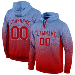 Vente en gros et livraison directe de sweat-shirt à capuche de sport bleu clair rouge fondu personnalisé cousu au crochet brodé mode d'hiver - Product Image 1