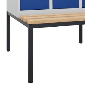 C+P Taquilla Cabo-Plus con Banco, 2 Compartimentos, 600 x 500/815 x 2120 mm, gris/azul - Product Image 4