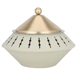 Luxury Dome <b>Food</b> <b>Warmer</b> Polished Steel Buffet Bowl with Elegant Gold Frame Stand <b>for</b> Wedding Hotel & Home Serving - Product Image 4