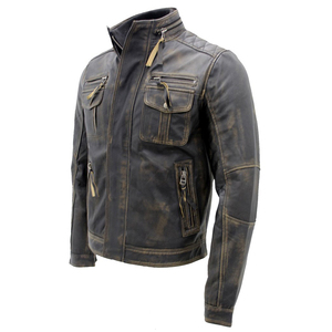 Chaqueta de cuero para hombre, diseño personalizado, transpirable, a prueba de viento, de la mejor calidad, nueva - Product Image 3