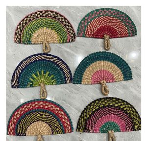 Abanico Tejido, Recuerdo de Boda, Souvenir de Fiesta, Decoración Ecológica, Artículo de Regalo, Mini Abanico de Hoja de Palma y Bambú, Hecho a Mano en Vietnam, Color Natural - Product Image 1